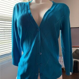 New York & Company Teal Cardigan Sweater
